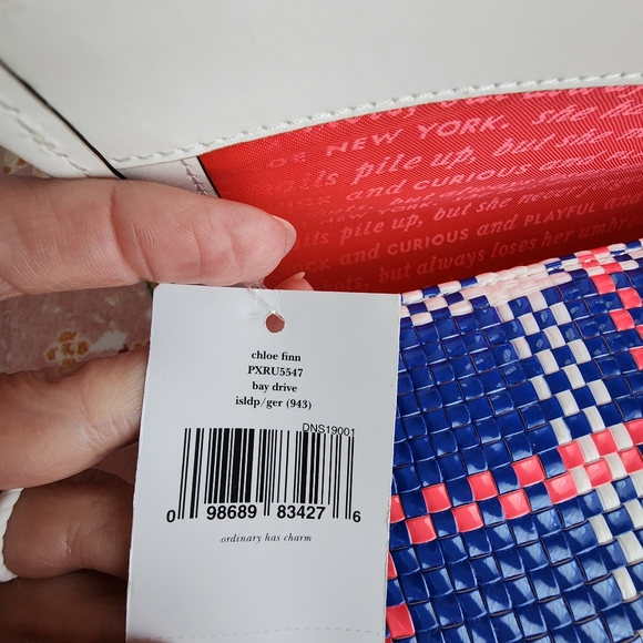 Kate Spade STORYBOOK Woven Bay Drive Chloe Finn Clutch - Picture 6 of 11